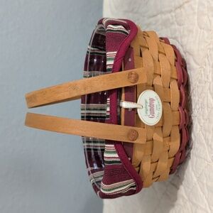Longaberger Tree Trimming 2004 Gumdrop Basket, Liner, Protector,Tie On